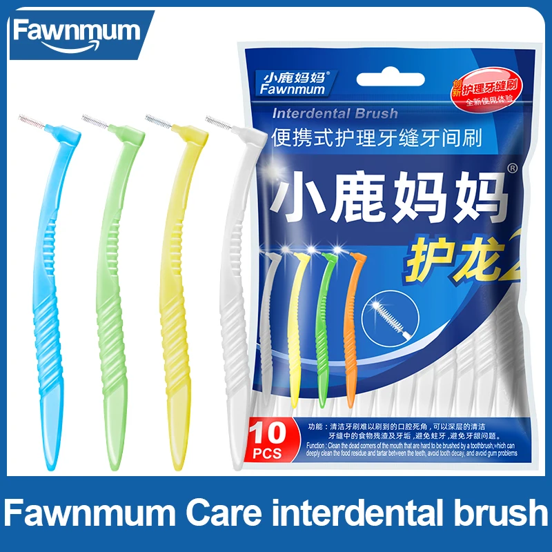 

Fawnmum Interdental Brushes for Teeth Orthodontics Clean Between Teeth L Type Dental Picks Brace Cleaning Tools Oral Care