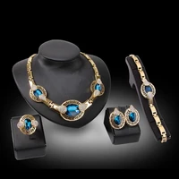 pendant crystal necklace bracelet ring earrings jewelry set for women