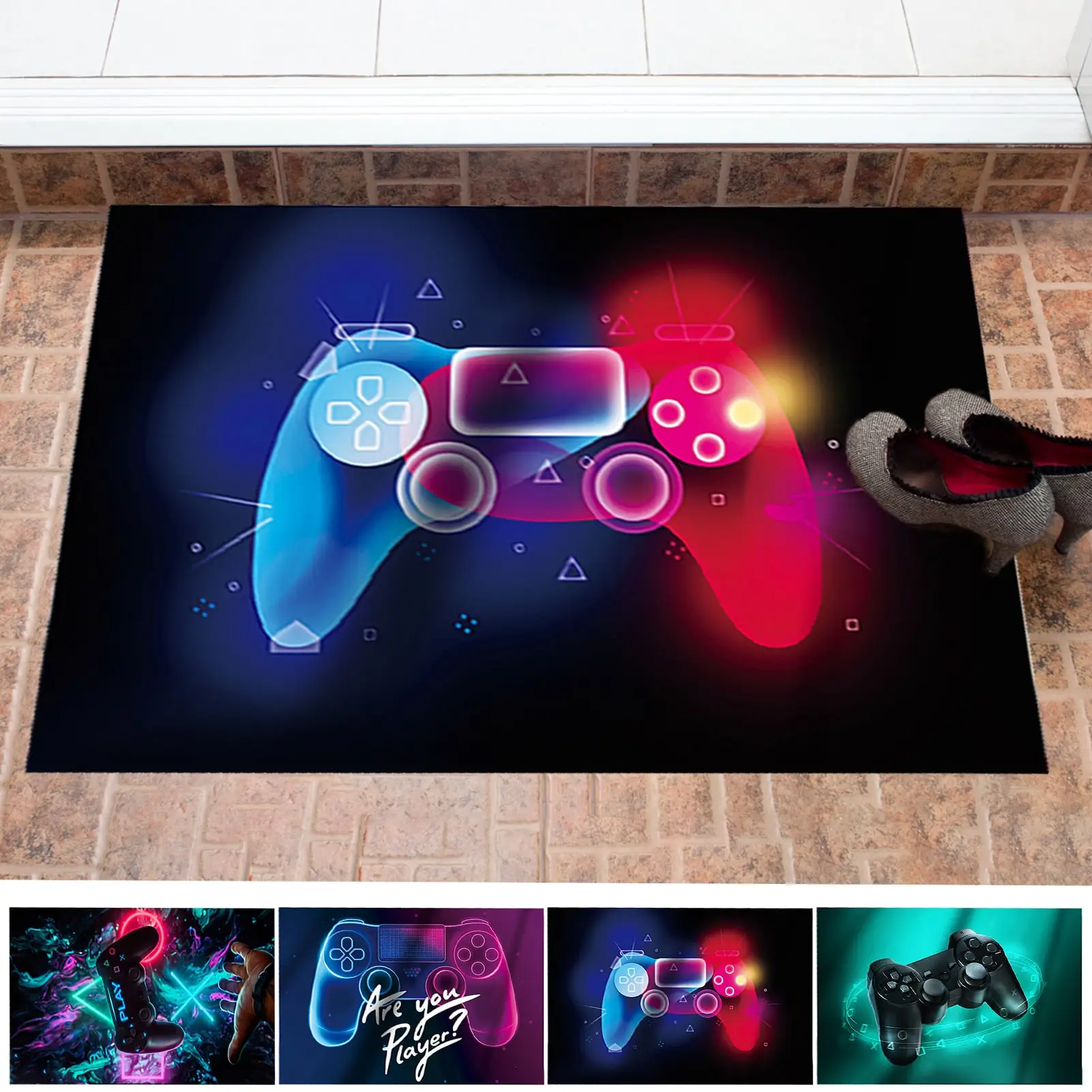

Creative Video Gamer Non-slip Carpet With Quality Memory Foam Children Boys Gaming Floor Mat For Hall Bedroom Accessories
