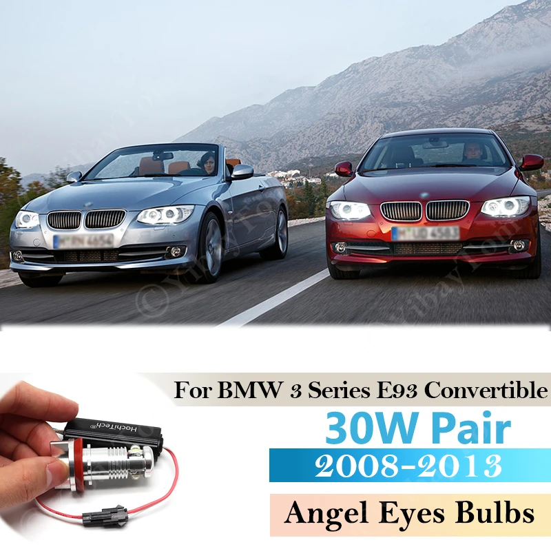 

Светодиодная лампа «ангельские глазки» для BMW 3 серии E93, трансформируемая, Cabrio 2008 2009 2010 2011 2012 2013, фара 30 Вт, пара, DRL, ярче