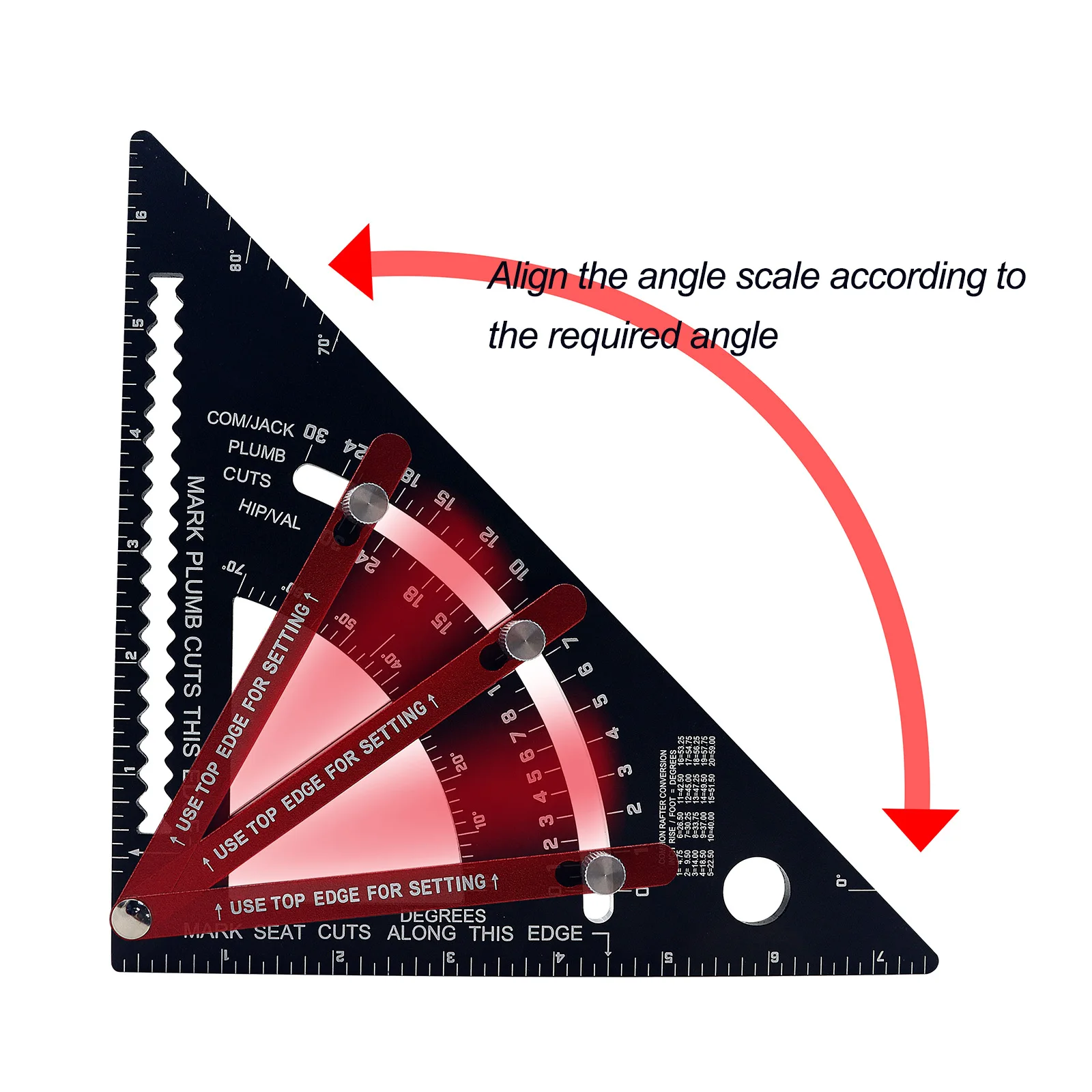 

2 in1 Triangle Ruler Folding Positioning Angle Woodworking Tool Aluminum Alloy Extendable Layout With Base Goniometer Gauges