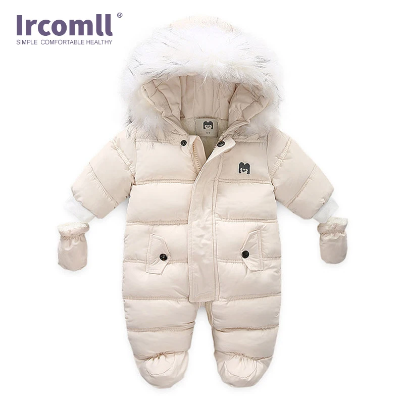Ircomll New Born Baby Winter Clothes Toddle Jumpsuit Hooded Inside Fleece Girl Boy Clothes Autumn Overalls Children Outerwear