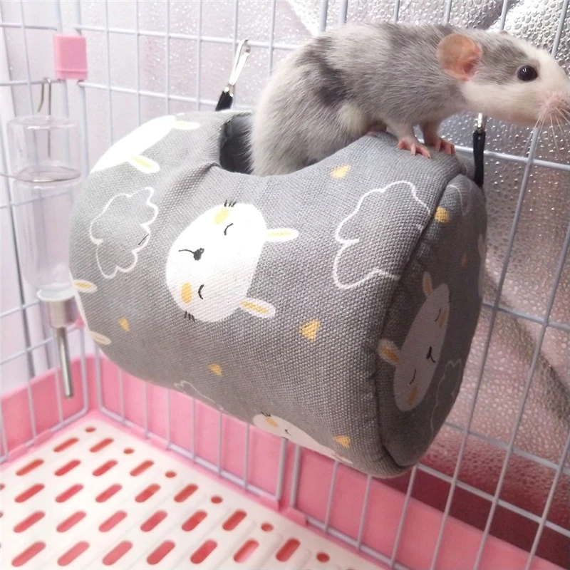 

Sleeping Bed Hammock For Hamster Squirrel Sugar Small Animals Pets Soft Cotton Fleece Hanging House For Guinea Pig Cages