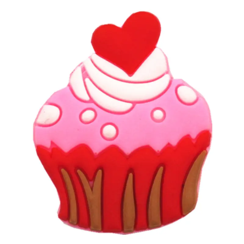 1pcs PVC Shoe Croc Charms Accessories Cherry Ice Cream Birthday Cake Shoe Decorations For Crocse Bracelet Kids Gifts ZJ07LI3