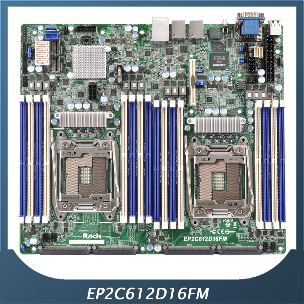 Server Motherboard For ASROCK For EP2C612D16FM LGA2011 C612 Support E5-2600 V3 V4 Fully Tested Good Quality Server Motherboard For ASROCK For EP2C612D16FM LGA2011 C612 Support E5-2600 V3 V4 Fully Tested Good Quality