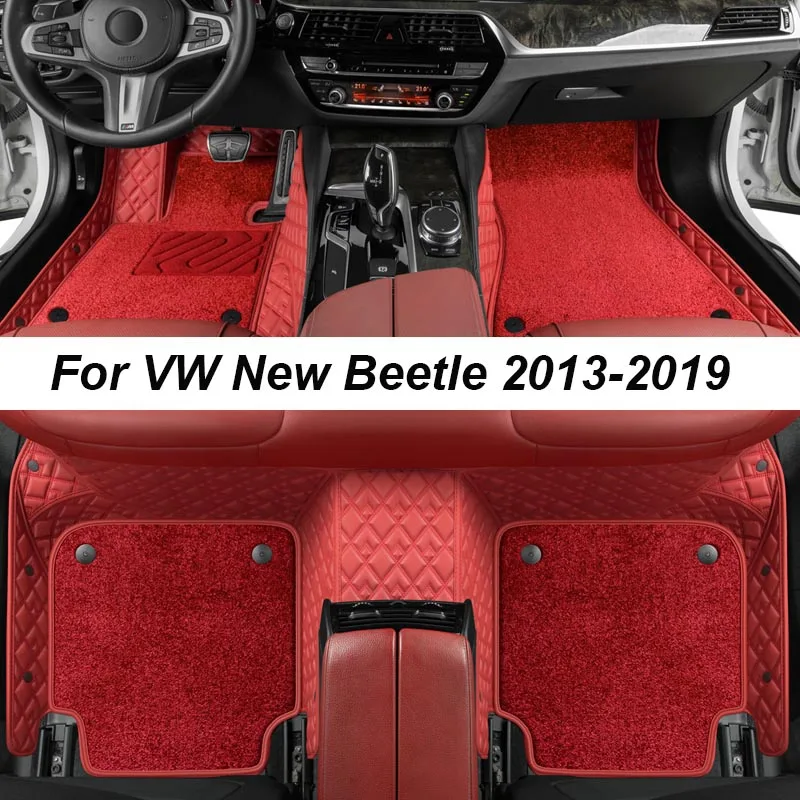 

Роскошные напольные коврики на заказ для VW New Beetle 2013-2019, автомобильные коврики без складок, аксессуары, интерьер, запасные части, полный комплект