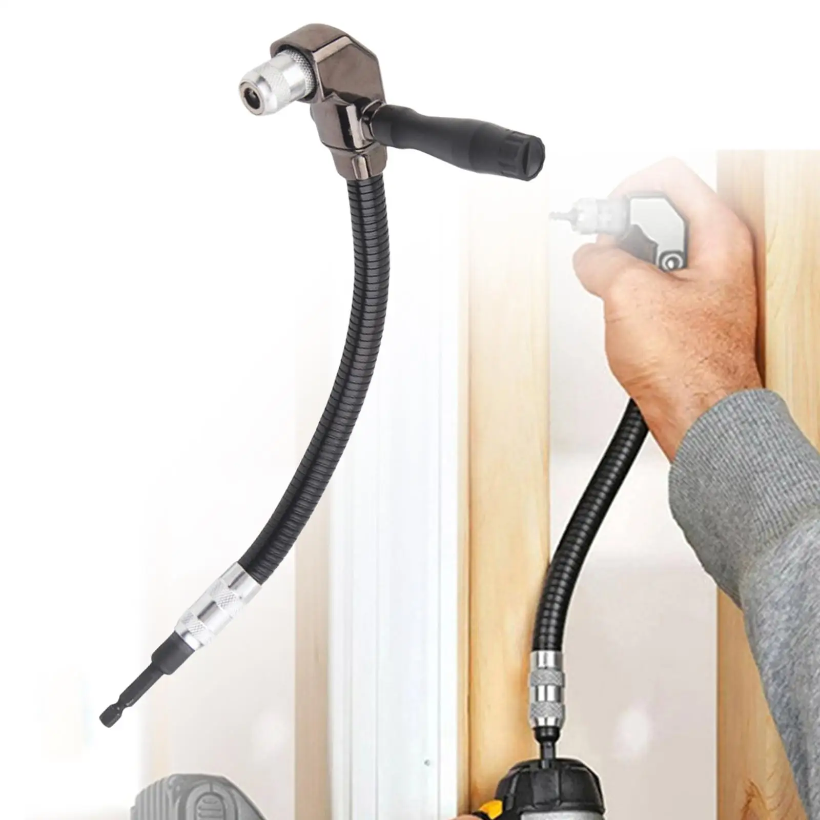 

Right Angle Drill Bit 1/4" 360°Extension Bit Drill Flexible Angle for