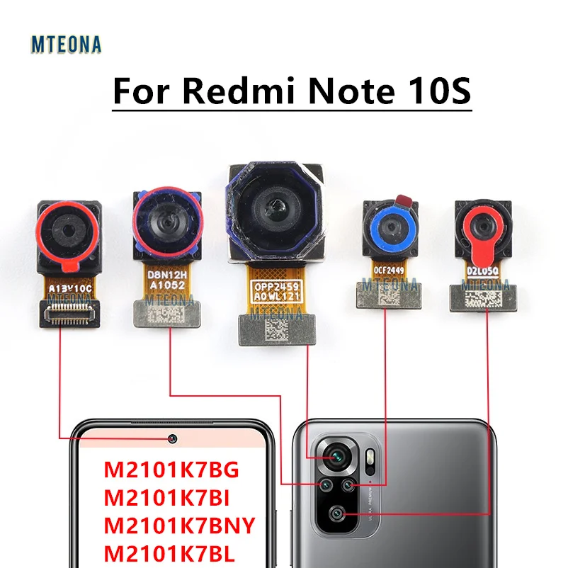 

Original For Xiaomi Redmi Note 10S Main Ultrawide Macro Depth Front Rear Back Camera Single Camera Module Spare Parts