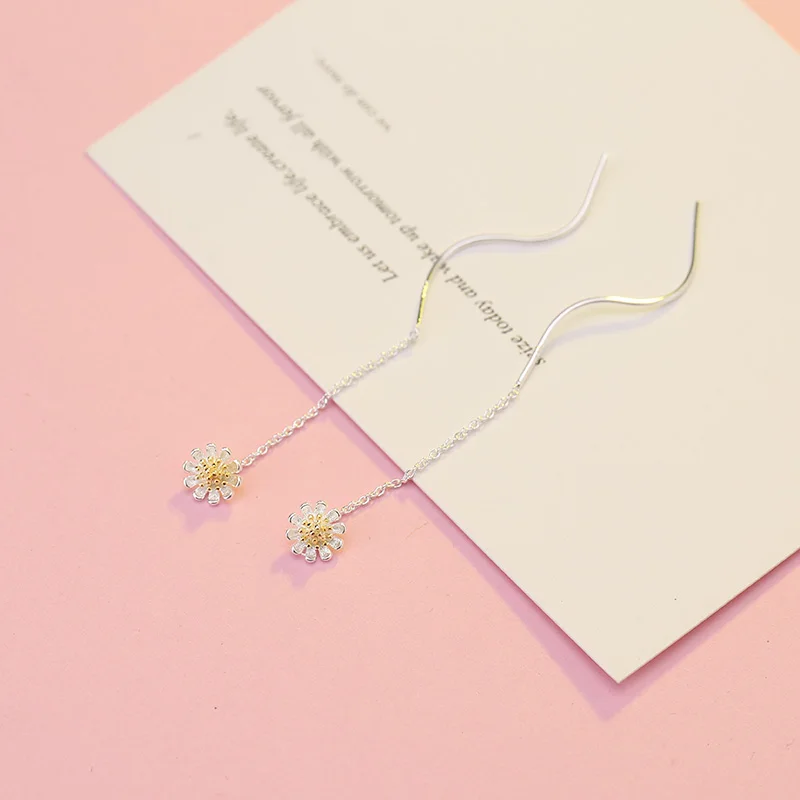 Южная Корея Бессмертные элегантные серьги из стерлингового серебра S925 с кубиком