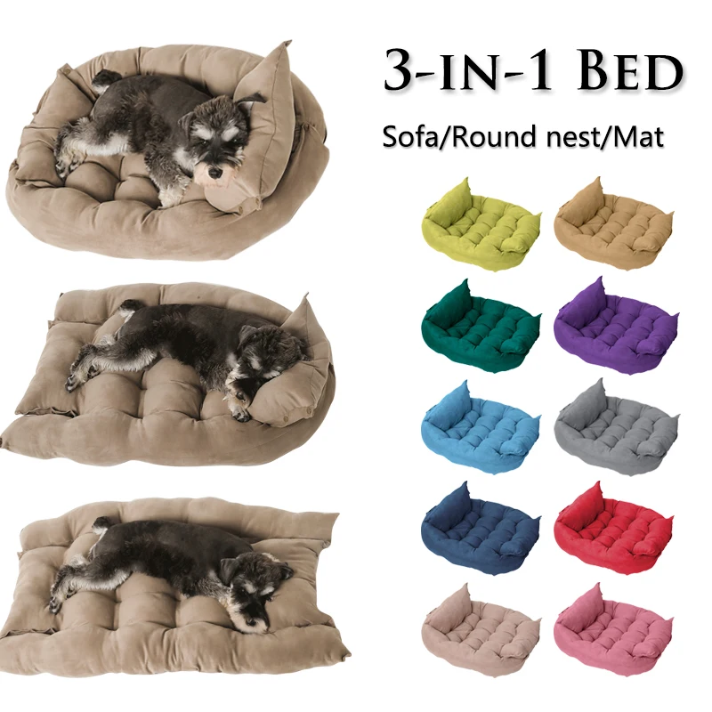 

Кровать для домашних животных 3 в 1, коврик для собак, мягкий Конура, супер мягкий коврик для щенков, подстилка для сна, пушистая Удобная подстилка
