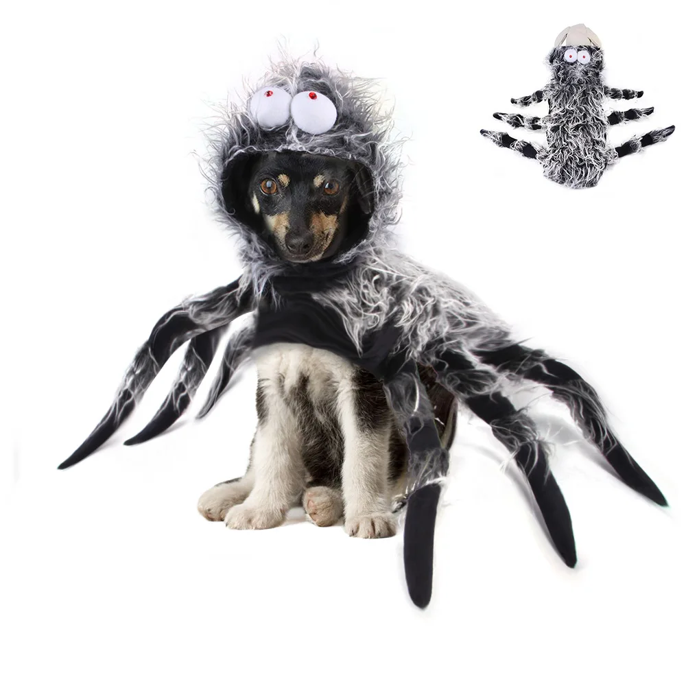 

Pet Funny Spider Costume Dogs Cats Simulation Black Spider Halloween Creative transformation Clothes For Dogs Cats Party Cosplay