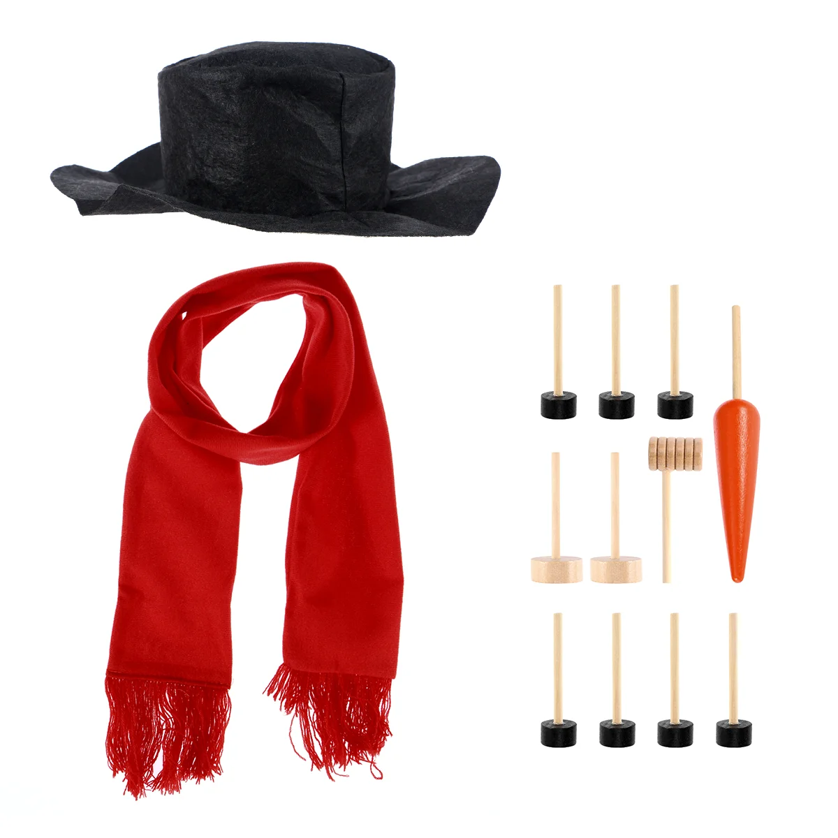 

Snowman Decorating Dressing Kit Winter Holiday Outdoor Toys Decoration Christmas Gift Hat Scarf Pipe Eyes Mouth Button Nose