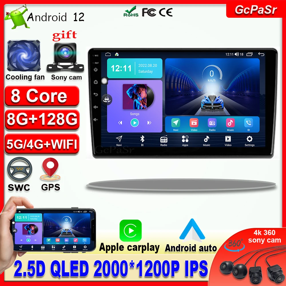 Multimedia Video Player Navigation 360 Camera Carplay Ips Qled