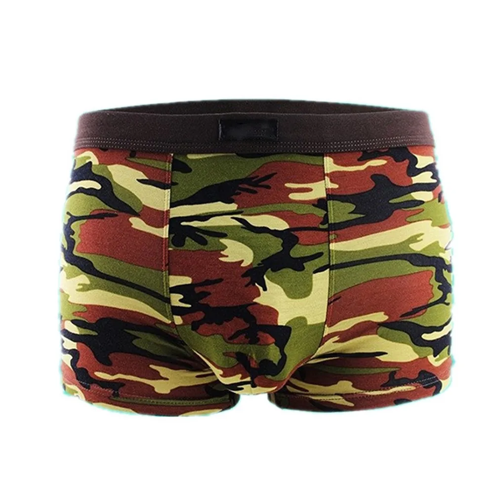Men Camouflage Boxershorts Stretch Lingerie U Convex Pouch Panties Soft Breathable Underwear Underpants Sleep Bottoms