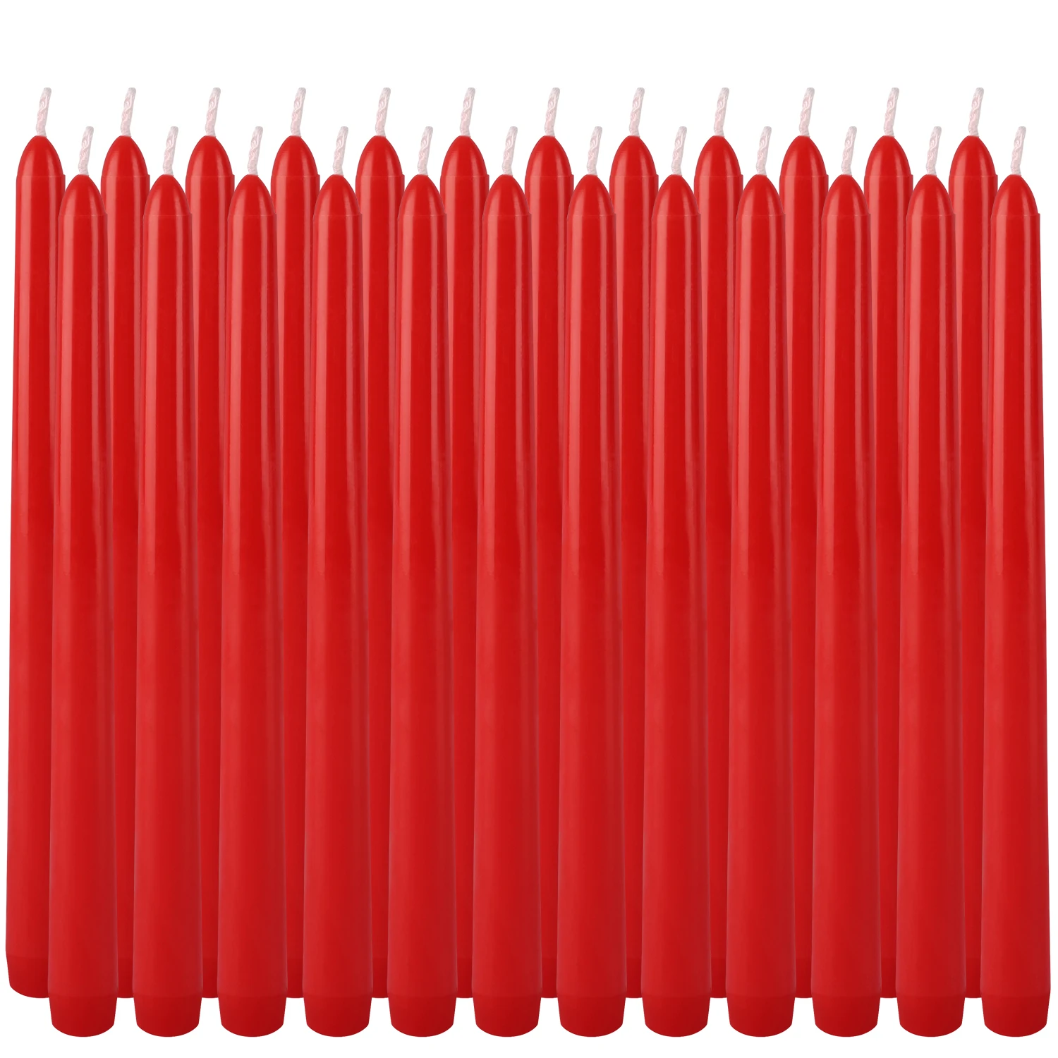 24 штуки 10-дюймовых красных маленьких восковых свечей без капель дыма