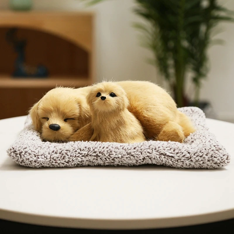 

28cm Simulation Mother-kids Dog Cats Plush Toys Bamboo Charcoal to Purify the Air in Car Stuffed Soft Lifelike Animals Dolls
