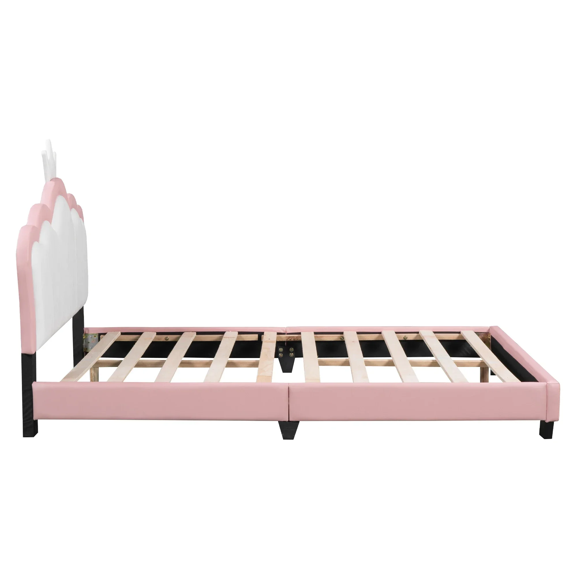 Принцип Letto imbottito Full/Twin Size con testiera a corona e pedieraxta del Lette piattaforma in PU bianco