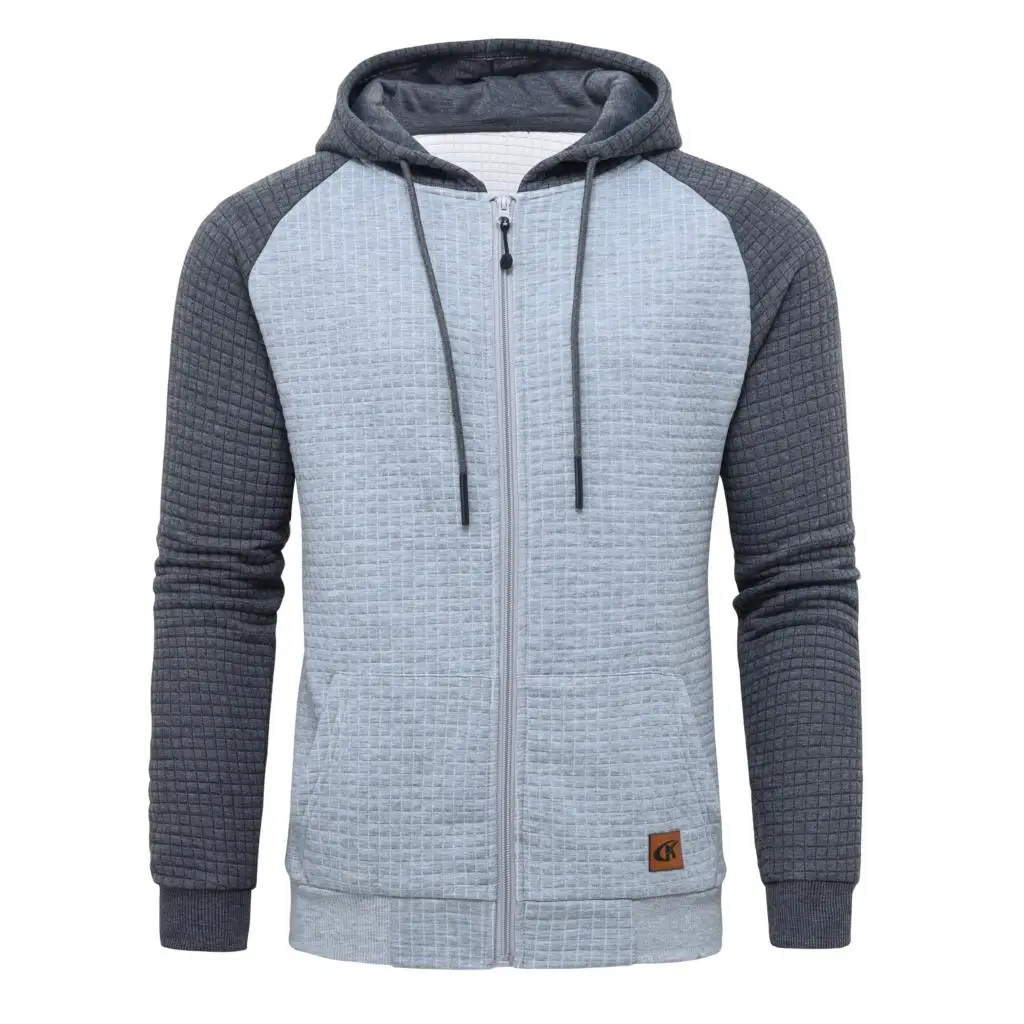 

Men's Fashion Zip Up Hoodies Spring and Autumn Streetwear Casual New Coat Hooded Sweatshirt Jackets With Kanga Pocket