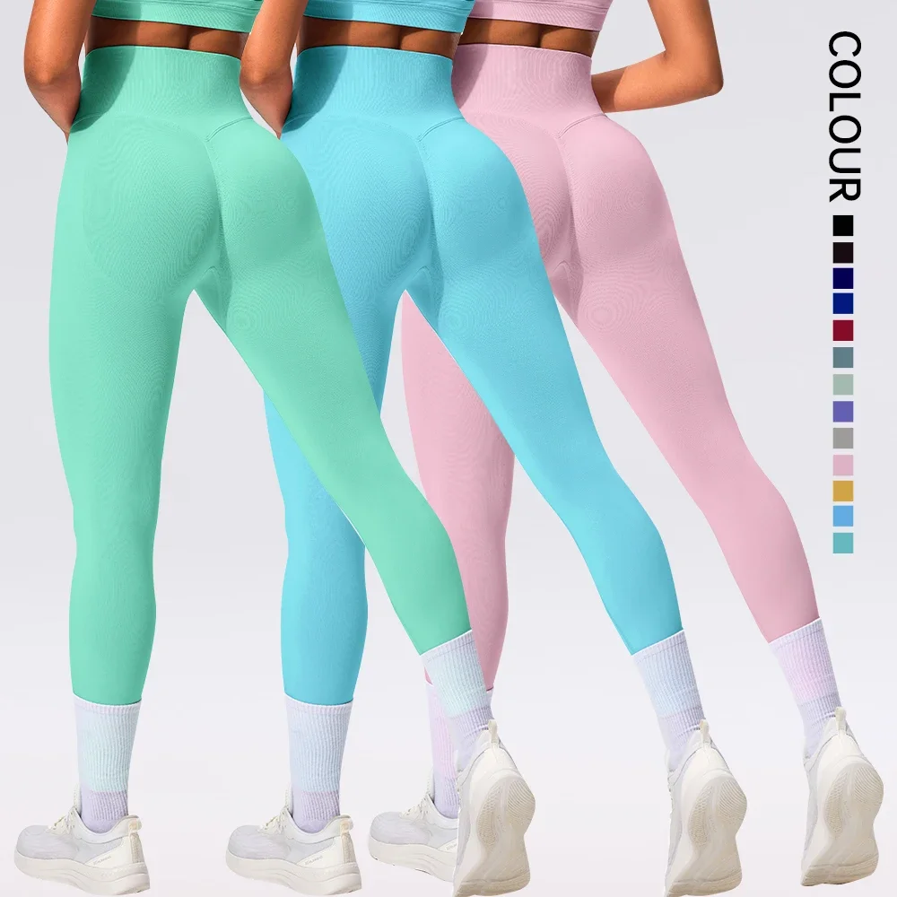 Бесшовные леггинсы с высокой талией для занятий йогой