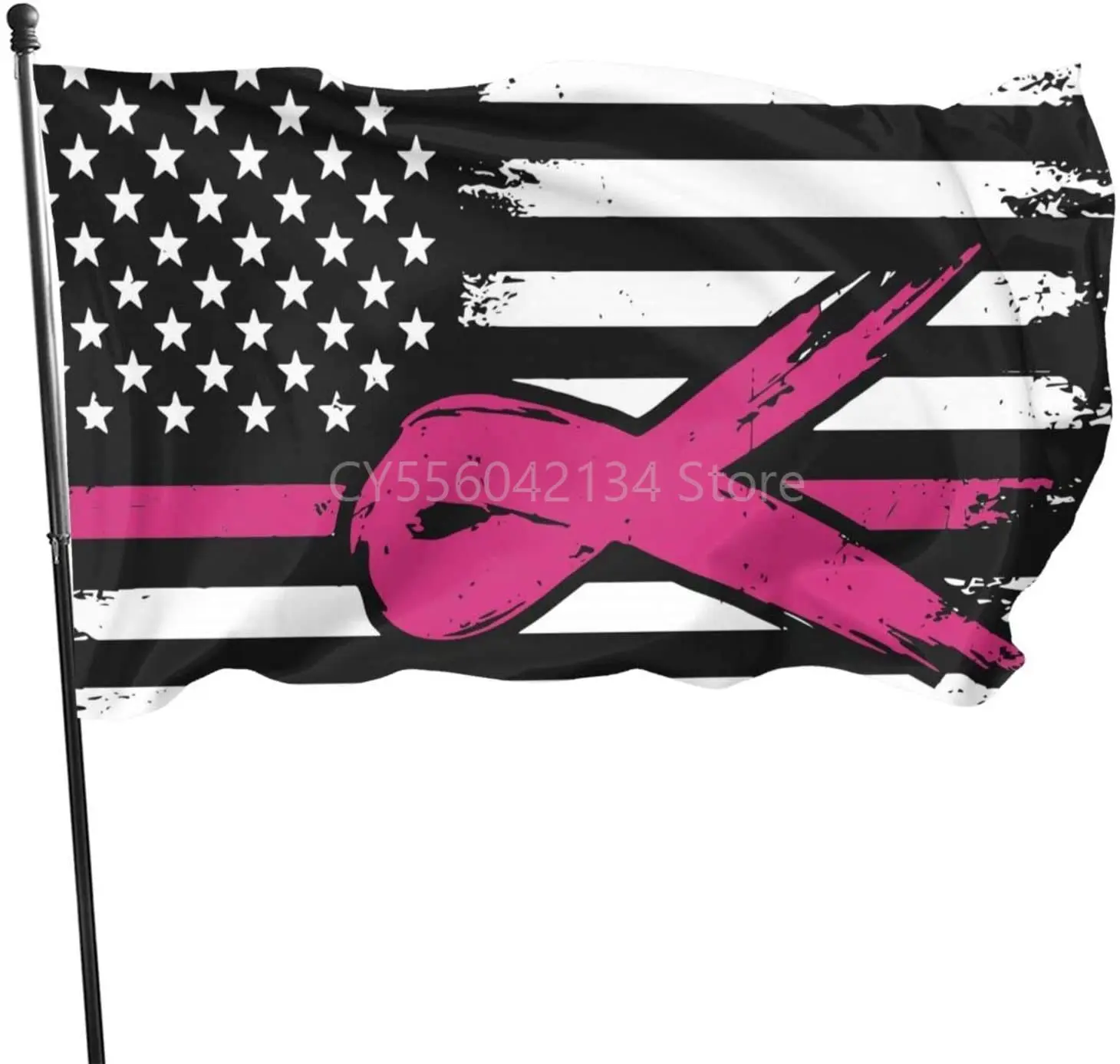 

Breast Cancer Awareness Ribbon Garden Sign flag Home Decoration Outdoor Decor Polyester Banners and Flags 90x150cm 120x180cm