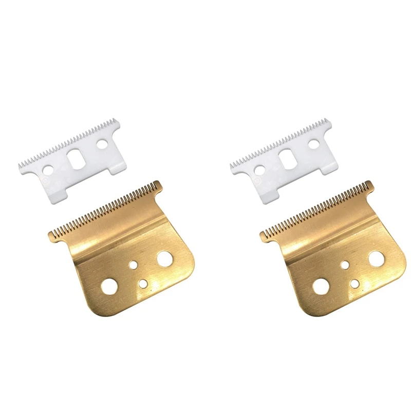 

2X Gold For T Outliner Blade For Andis T Outliner, For Andis Gtx Replacement Blade (White T Blade + Glod Steel Blade)