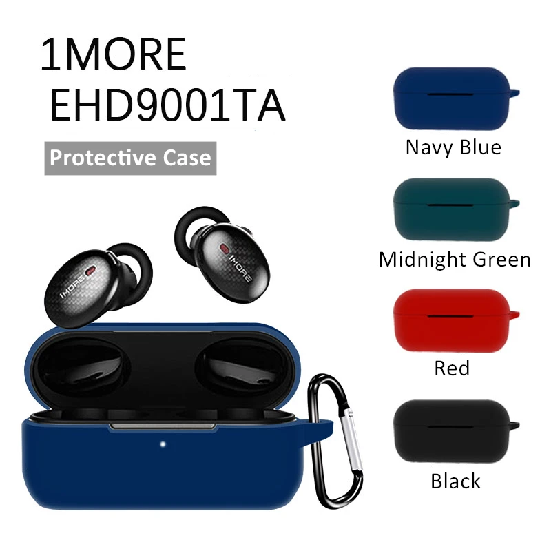 

For 1More EHD9001TA Soft Silicone Shell Protective Cover Shell Anti-fall Earphone Case Wireless Earbuds Accessories With Hook
