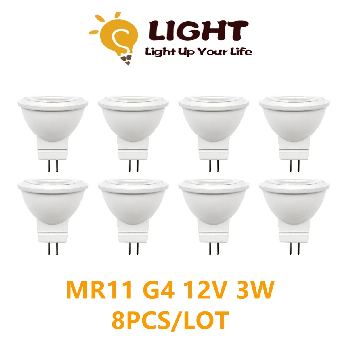 8 шт./лот энергосберегающий точечный светильник Foco MR11 AC DC 12 В теплый белый 3000 К