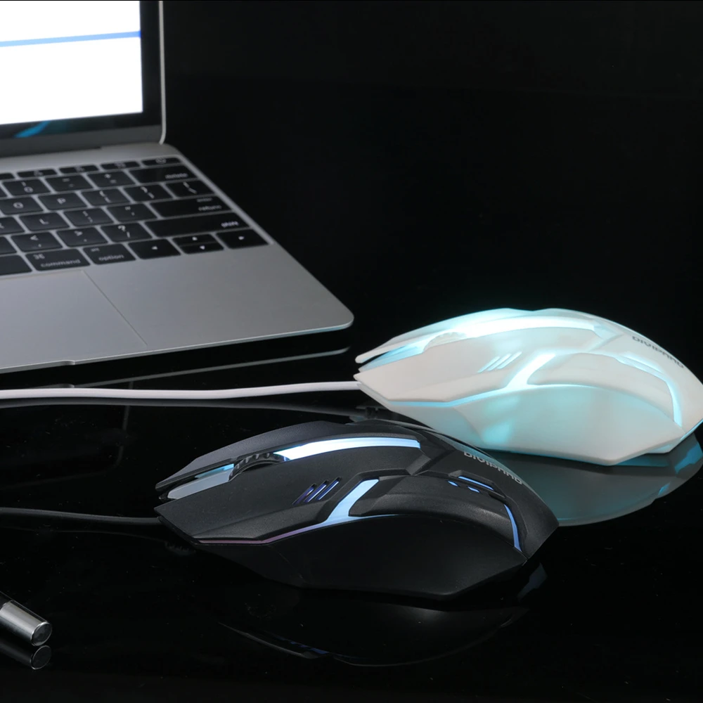 

Gaming Backlit Mouse 1200DPI Optical Mouse Symmetrical Design Ergonomic Shape Mouse for Desktop Notebook Computerswhite
