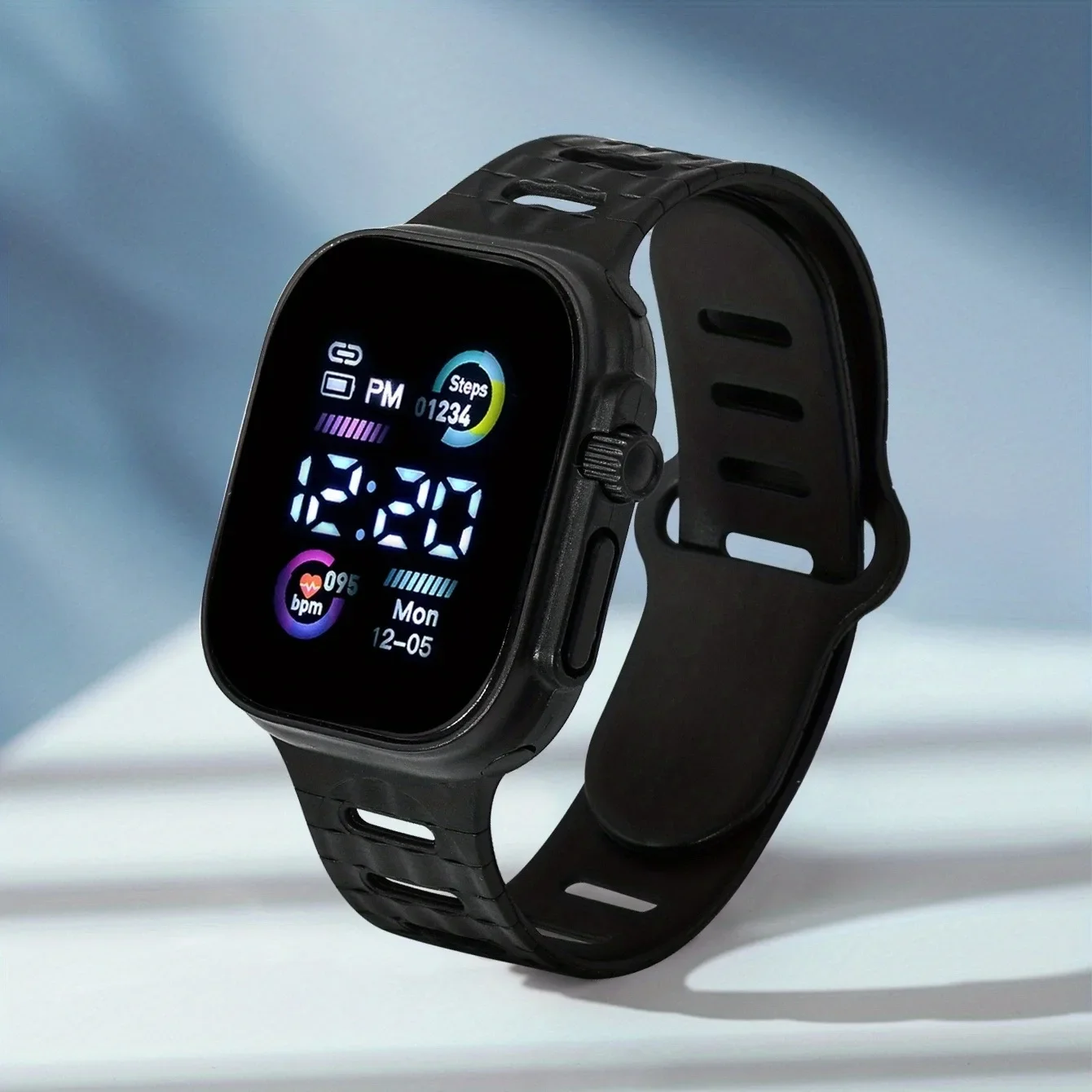 Светящиеся детские электронные наручные часы со светодиодным дисплеем цифровые