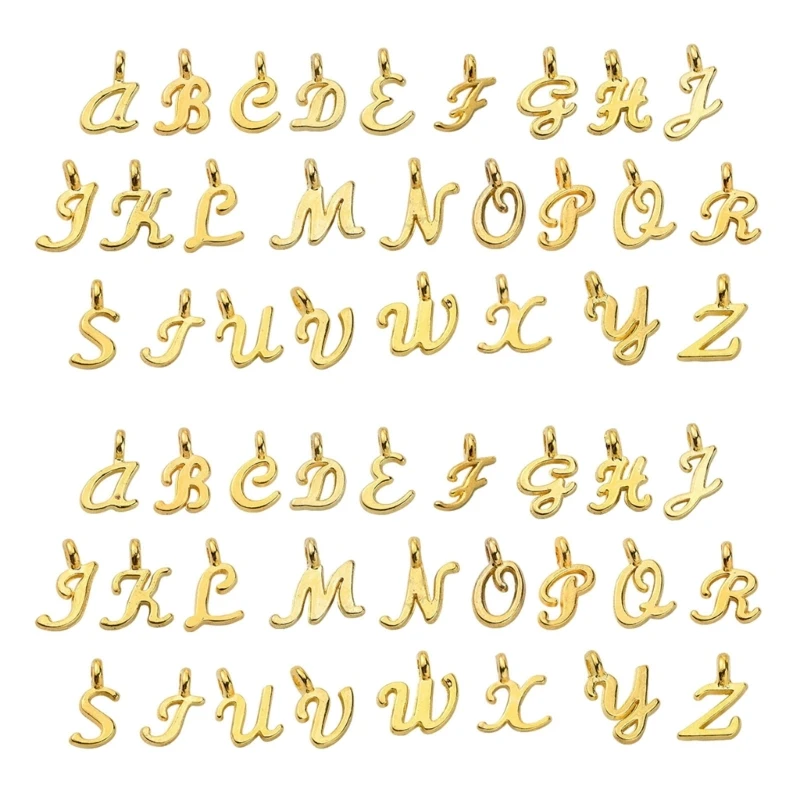 

2 набора, подвеска с буквами 26 алфавита A-Z, аксессуары для изготовления ювелирных изделий, ожерелья, браслета