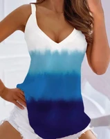 2022 summer womens tank tops sexy ombre v neck casual tank top basics casual sleeveless t shirt tie dye female vest new outfits