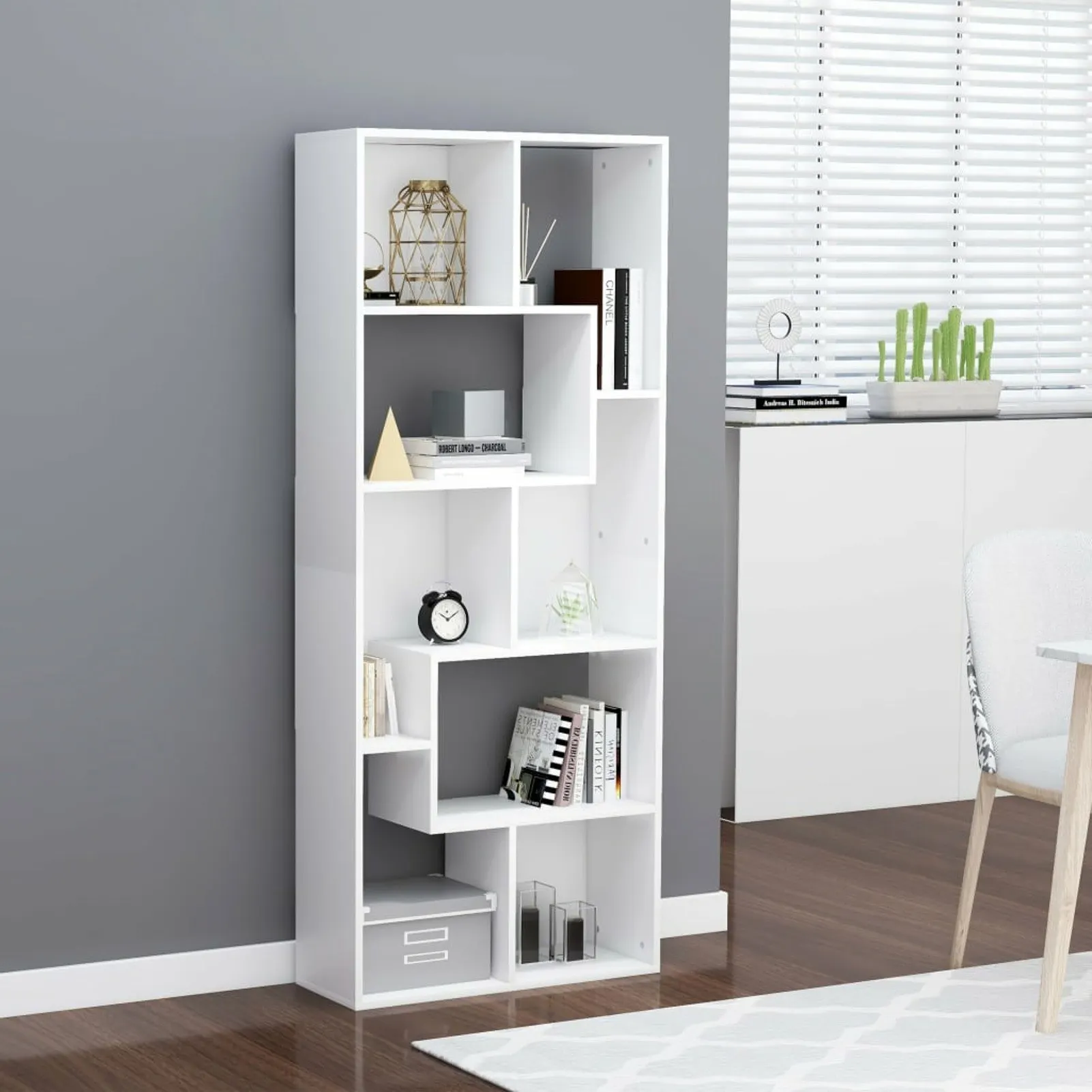 

Book Cabinet White 26.4"x9.4"x63.4" Chipboard