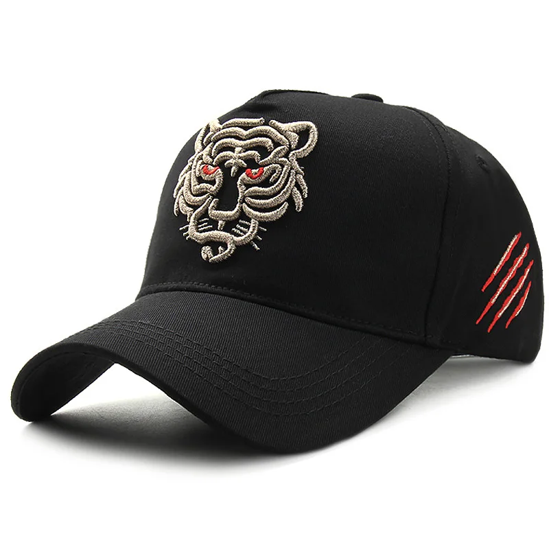 Кепка с вышивкой тигра для мужчин и женщин брендовая хлопковая бейсболка в стиле
