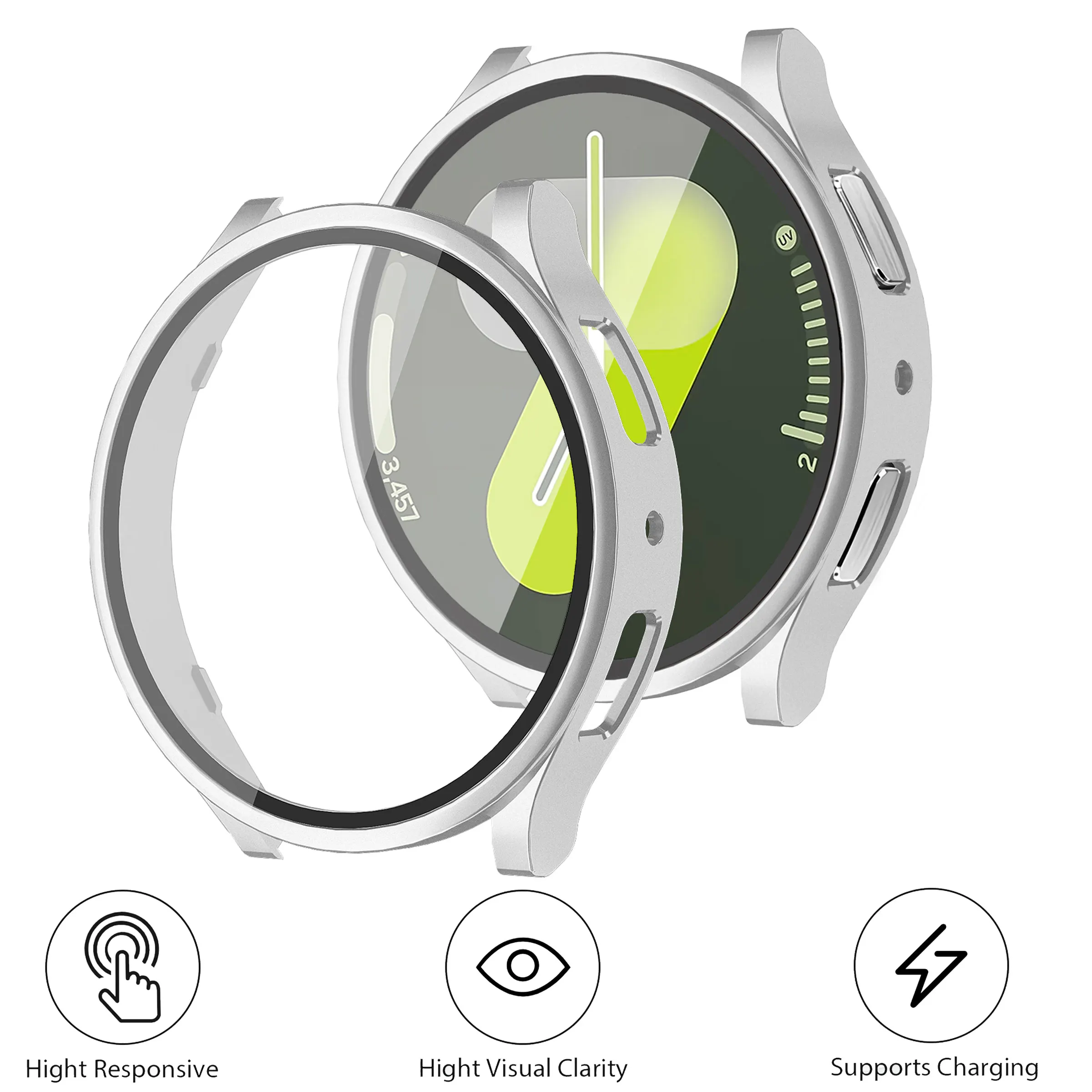 Защитный чехол для экрана Samsung Galaxy Watch 7 40 мм 44 аксессуары + стекло универсальный