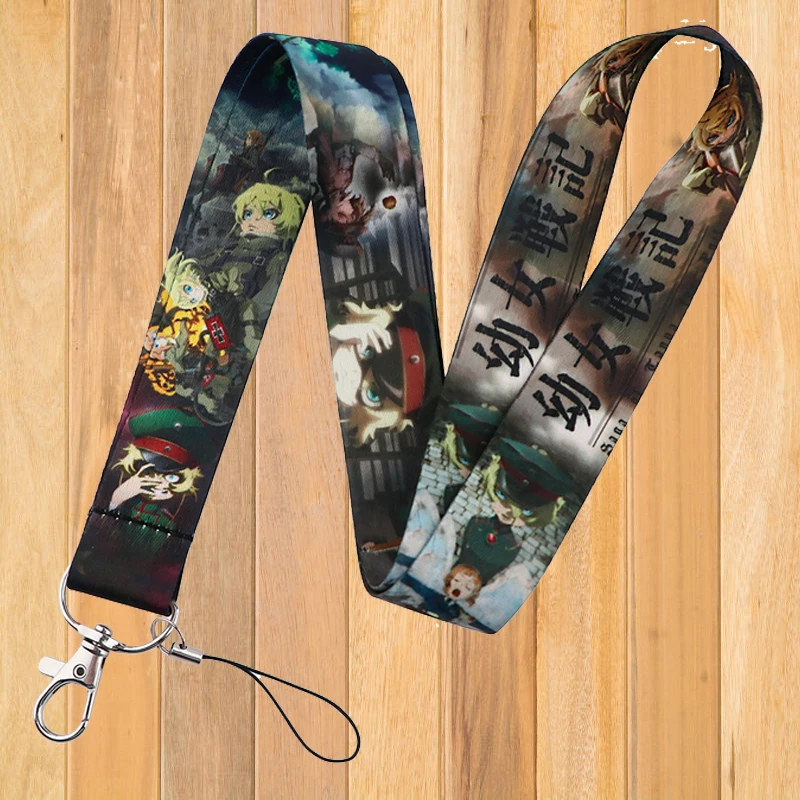 

A0317 Little Girl's War Anime Keychain Neck Lanyard Cute Phone Charm Cell Phone Neck Strap Lanyards for Key ID Badge Keycord