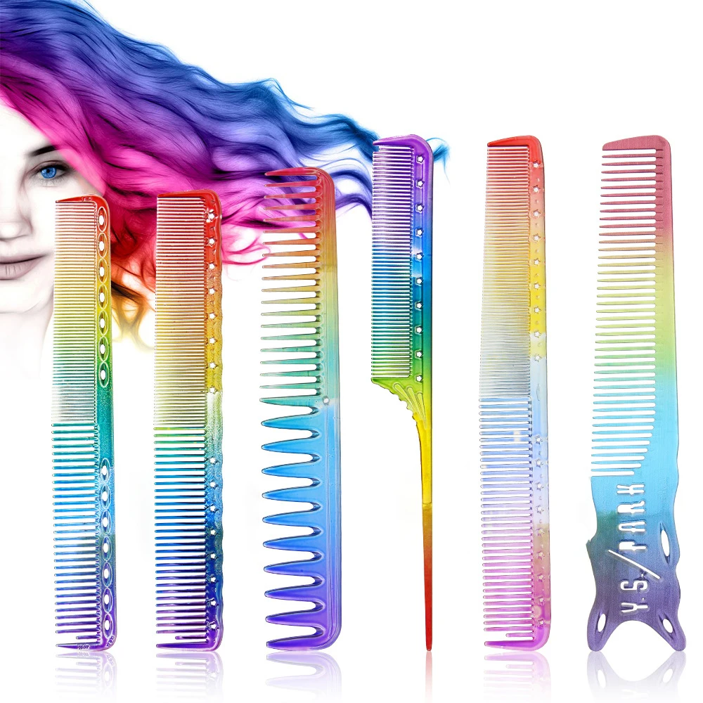 

Professional Hair Comb Anti Static Rainbow Oil Head Clipper Combs Barber Salon Hairdressing Cutter Dyeing Hairbrush Styling Too