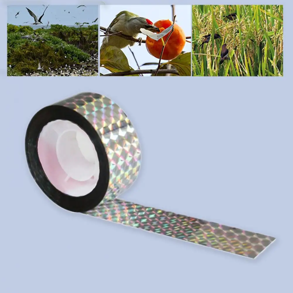 

Reflective Ribbon 1 Roll Practical Lightweight Eye-catching Keep Pigeons Bird Away Flashing Ribbon Yard Accessories