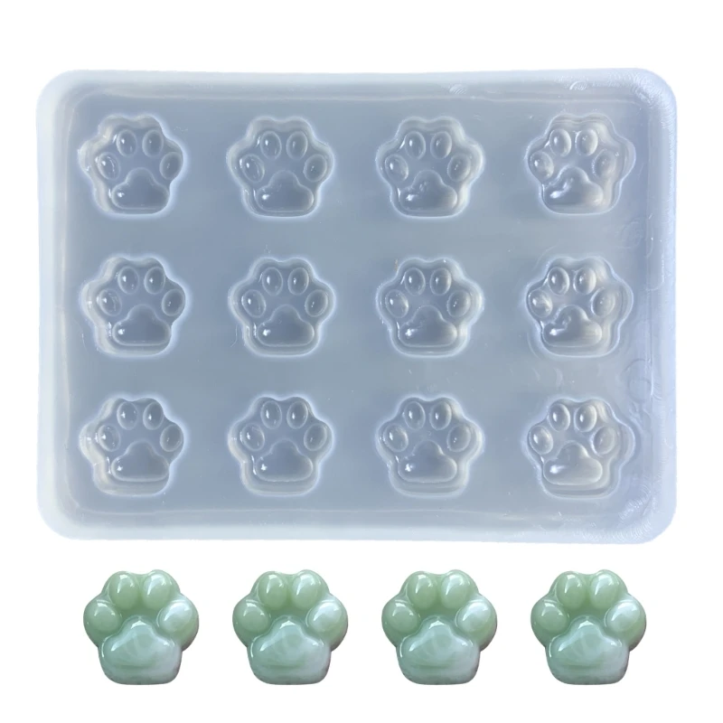 

4XBF Paw Epoxy Mold Animal Resin Mold Cat Paw Silicone Casting Molds for DIY Jewelry