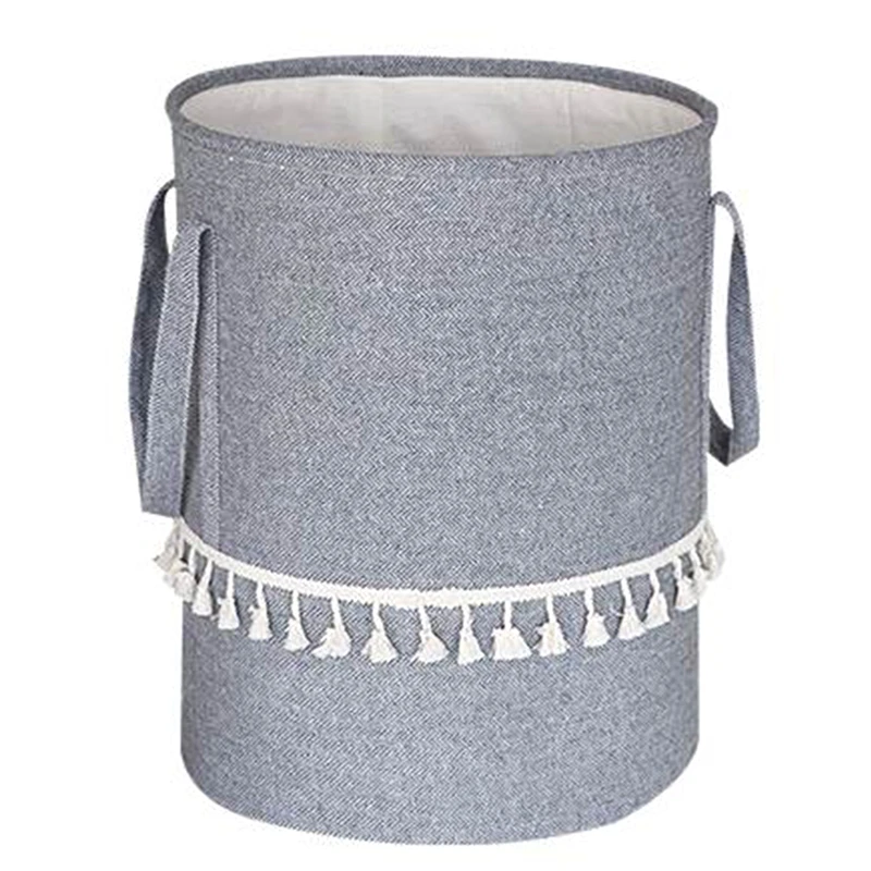 

Складная плетеная корзина из джутовой ткани, корзина для хранения грязных вещей из хлопка и льна, детские игрушки, органайзер для мелочей дл...