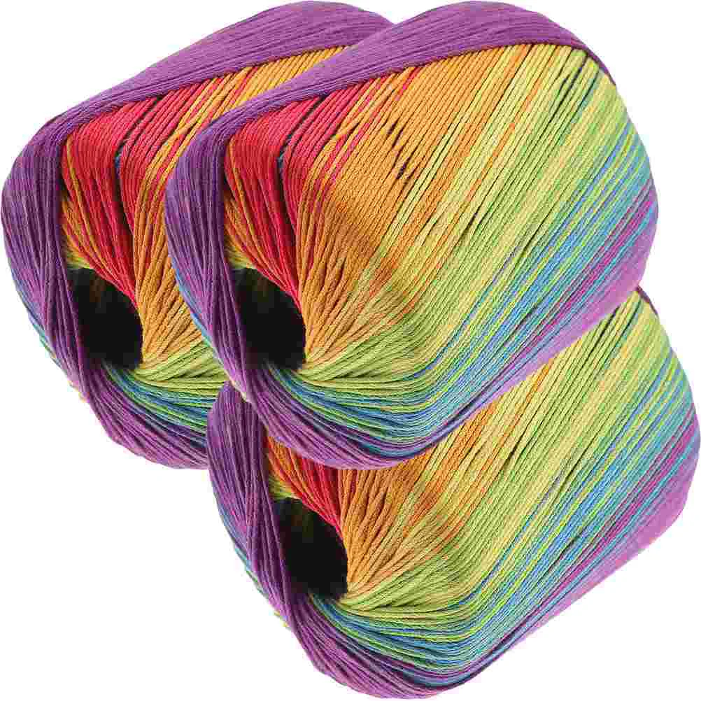 

Yarn Cotton Crochet Hand Thread Crocheting Knitting Sweater Rainbow Pound Stitching Lace Colored Knitted Scarf Skeins Color