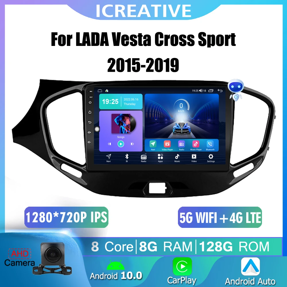 

Car Radio Android For LADA Vesta Cross Sport 2015-2019 4G WIFI Multimedia Player 2 Din GPS Navigation Auto Carplay Autoradio DSP