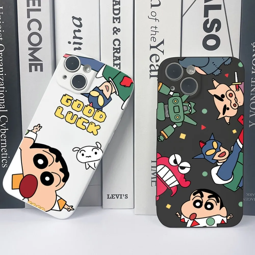 

Мультяшный чехол для телефона с Аниме Crayon Shin-chan для IPhone 13 Promax 12 Mini 11 Pro XSMax 7 8Kawaii, милый силиконовый чехол, чехол для телефона