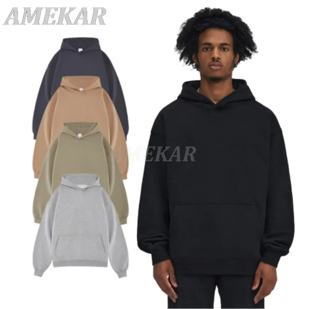

New Oversized Hoodies Sweatshirt For Men Woman Fashion Simple Solid Color Spring Fleece Hip Hop Hoody Male Casual All-match Tops
