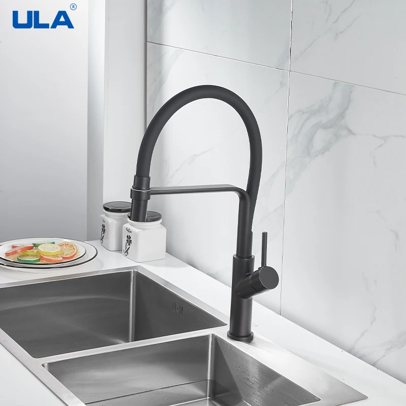 

ULA Kitchen Faucet Black Cold Hot Mixer Water Pulling Spout Faucet Sink Dishwasher Basin Mixing Valve 360 Degree Rotate Tap