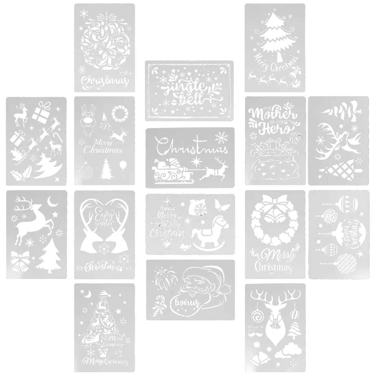 

Stencils Template Christmas Drawing Diy Painting Reusablestencil Carving Pumpkin Sprayinggiftdecoration Templates Letter Wall