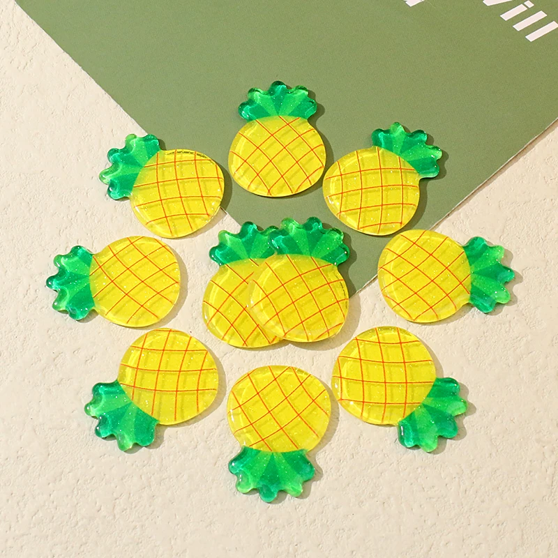 

10PCS Cute Fruit Pineapple Beads for Jewelry Making Women Fashion Charms Earrings Necklace Acrylic DIY Accessories Wholesale