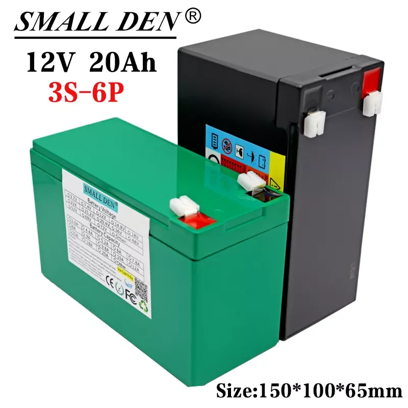 

12V20A lithium battery pack+12.6V 3A charger 20A balanced BMS, suitable for 12V equipment, toy cars, sprayers, outdoor batteries