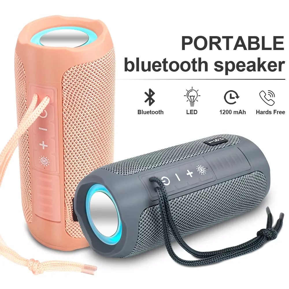 

Portable Bluetooth Speaker Wireless Speakers LED 1200mAh Waterproof Dual Bass Column Boombox AUX TF BT USB Loudspeaker