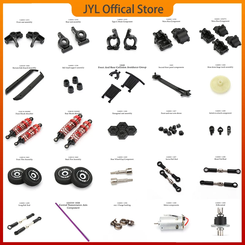 

WLtoys 124018 124019 1/12 оригинальные запасные части для радиоуправляемого автомобиля Поворотный рычаг C сиденье нижний мотор дифференциальный коро...