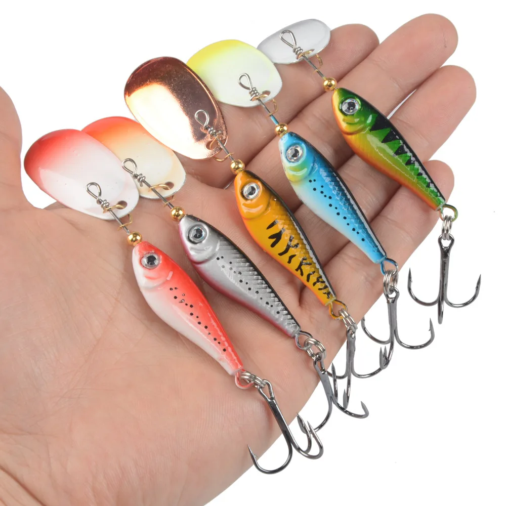 

1pcs Rotating Metal Spinner Fishing Lures 12g 15g 22g Sequins Iscas Artificial Hard Bait Crap Bass Pike Fishing Tackle